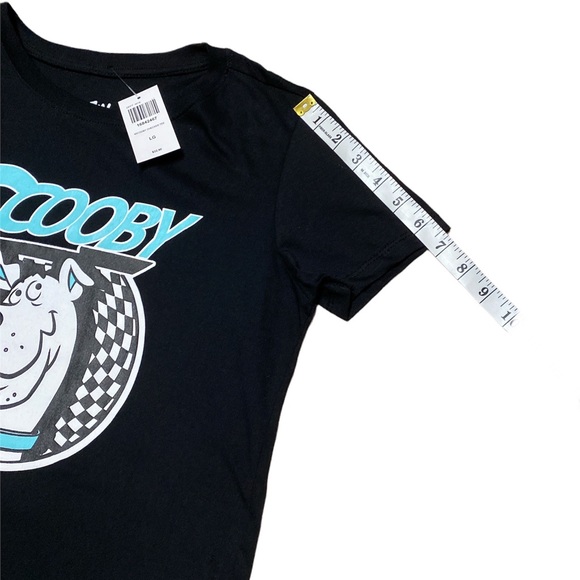 Scooby Doo Checkered Juniors T Shirt Black Size L NEW NWT - Picture 5 of 12